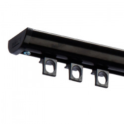 Tringle Rail DS Aluminium Noir pour Rideaux - 2,50m