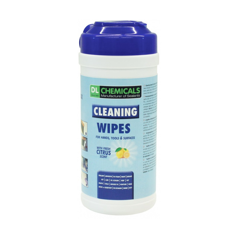 Cleaning Wipes lingettes nettoyantes imprégnées DL Chemicals 106257
