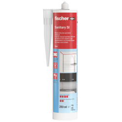 Mastic silicone Sanitary SI 280 ml - blanc - Fischer 58516