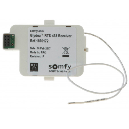 Recepteur Somfy Rts 433 MHz - Glydea pour rideau et voilage