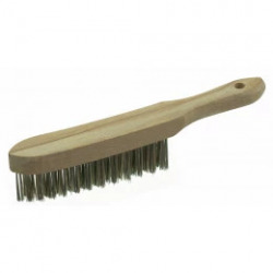 Brosse métallique à manche Mondelin acier laitonné souple - 863230