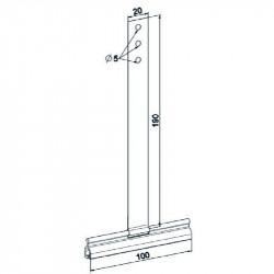 Attache tablier à visser 190 mm lame 14 profil aluminium - ZF H883GA