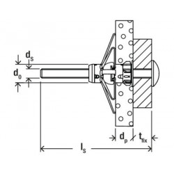 Chevilles métalliques DuoHM 4x55 empreinte TX - Fischer 572923 (x25)