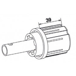 Embout tube ZF 45 L39 côté manœuvre axe Ø16 - ZF A201