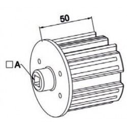 Embout tube ZF 64 téton Ø18 carré de 8 L50 - ZF A300A