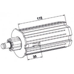 Embout escamotable tube ZF 64 crabot mâle+tourillon Ø12 L115 - ZF A321