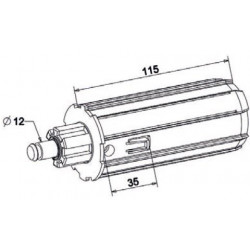 Embout escamotable crabot mâle + tourillon Ø12 tube Octo 60 - ZF A321B