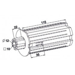 Embout escamotable crabot mâle al Ø12 carré 10 tube ZF 64 - ZF A322B