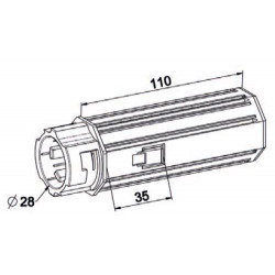 Embout escamotable tube Octo 40 crabot femelle L110 - ZF A412D