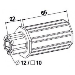 Embout crabot mâle Ø12 carré de 10 tube octogonal 40 - ZF A437B