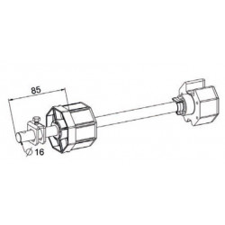 Tandem réglable tube Octogonal 70 axe Ø16 L360  volet lourd - ZF A485A