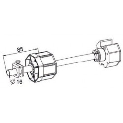 Tandem réglable tube Octogonal 70 Ø16 axe L320 - ZF A485D