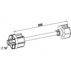 Tandem tube Octogonal 70 crabot mâle AL12 axe L300 - ZF A485C