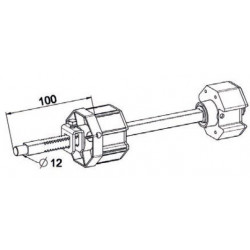 Tandem réglable tube Octogonal 70 téton Ø12 axe L330 - ZF A485D