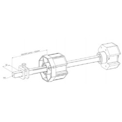 Tandem réglable tube Octogonal 70 carré de 13 axe L330 - ZF A485E