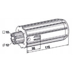 Embout escamotable crabot mâle al Ø12 carré 10 tube ZF 54 - ZF A490B