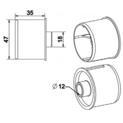 Embout tube ZF 54 court polyvalent axe Ø18 AL12 - ZF A784