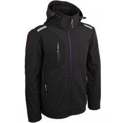 Veste Softshell noire 300 g/m² EPI Singer VINTER - T.01