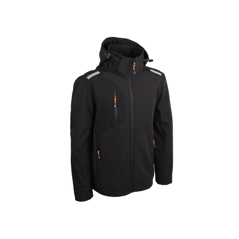 Veste Softshell noire 300 g/m² EPI Singer VINTER - T.01