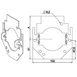 Plaque immobilisation moteur Simu sur joue Alu ZF C518L - Coffre 205