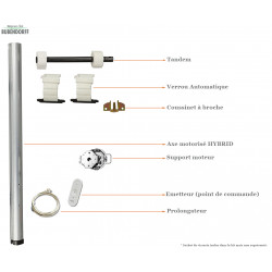 Kit motorisation radio Hybrid Bubendorff - Tradi - 2000 mm - 217043