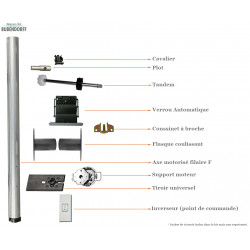 Kit motorisation filaire F Bubendorff - Bloc baie - 2000 mm - 217059