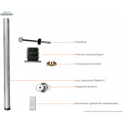 Kit motorisation filaire F Bubendorff - Tradi - 3000 mm - 217047