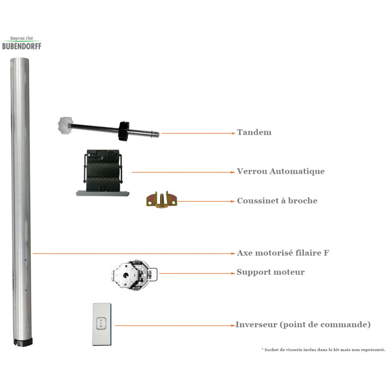 Kit motorisation filaire F Bubendorff - Tradi - 3000 mm - 217047