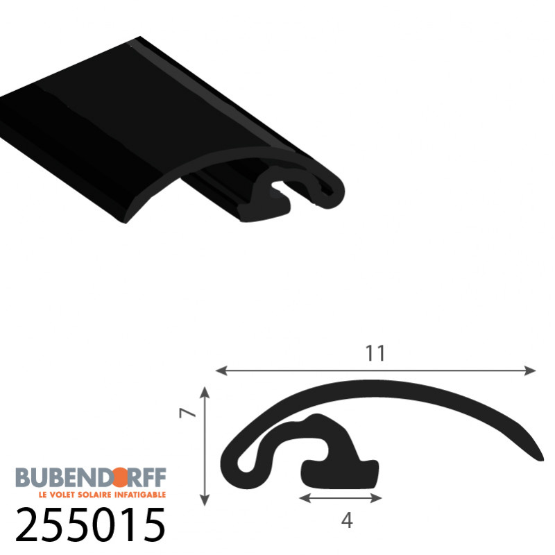 Joint pour coulisse volet roulant à lames orientables - Bubendorff 255015