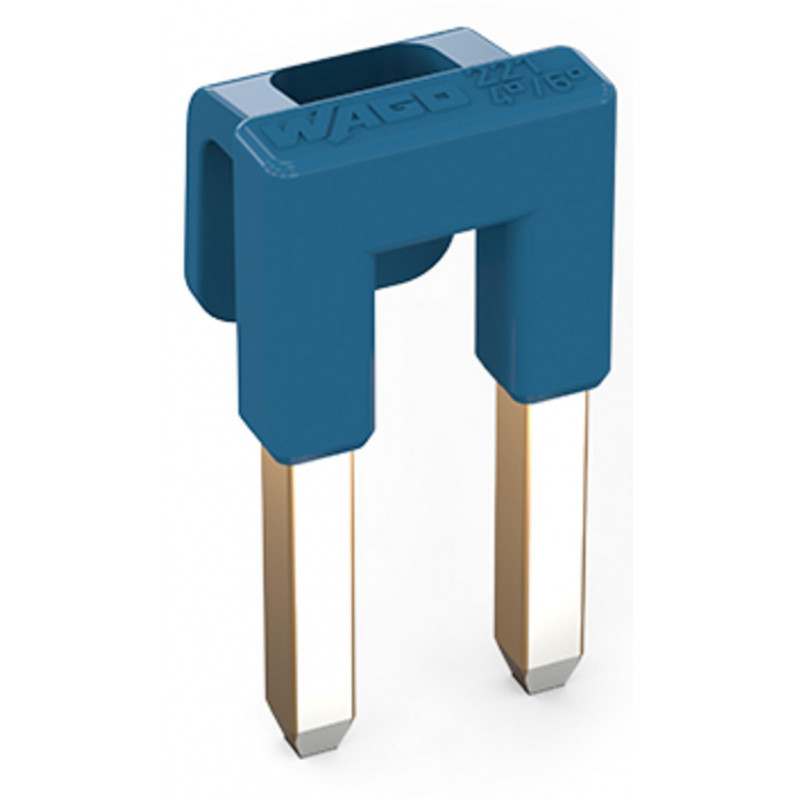 Contact de pontage 2 raccords avec bloqueur bleu Wago 221-941/000-006