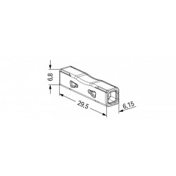 Borne de connexion pour 2 fils rigides ou semi-rigides 4mm² Wago 2773-2401 dimensions