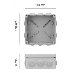 Boite de dérivation étanche IP55 grise 170x170/P80 - Debflex 718060