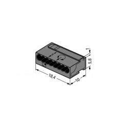 Connecteur de passage à enfiler Wago gris foncé 8 fils - 243-208