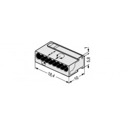 Borne Micro pour boite de dérivation Wago gris clair 8 fils - 243-308
