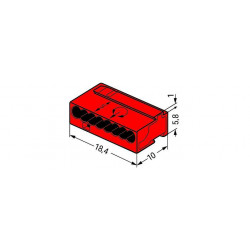 Borne Micro pour boite de dérivation Wago rouge 8 fils - 243-808