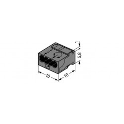 Connecteur de passage à enfiler Wago gris foncé 4 fils - 243-204