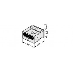 Borne Micro Wago pour boite de dérivation gris clair 4 fils 243-304