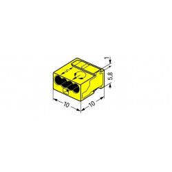 Borne Micro Wago pour boite de dérivation jaune 4 fils 243-504