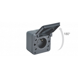 Prise saillie Cyklone étanche avec terre anthracite - Debflex 730420