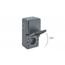 Va et vient avec prise Cyklone Debflex étanche anthracite - 730429