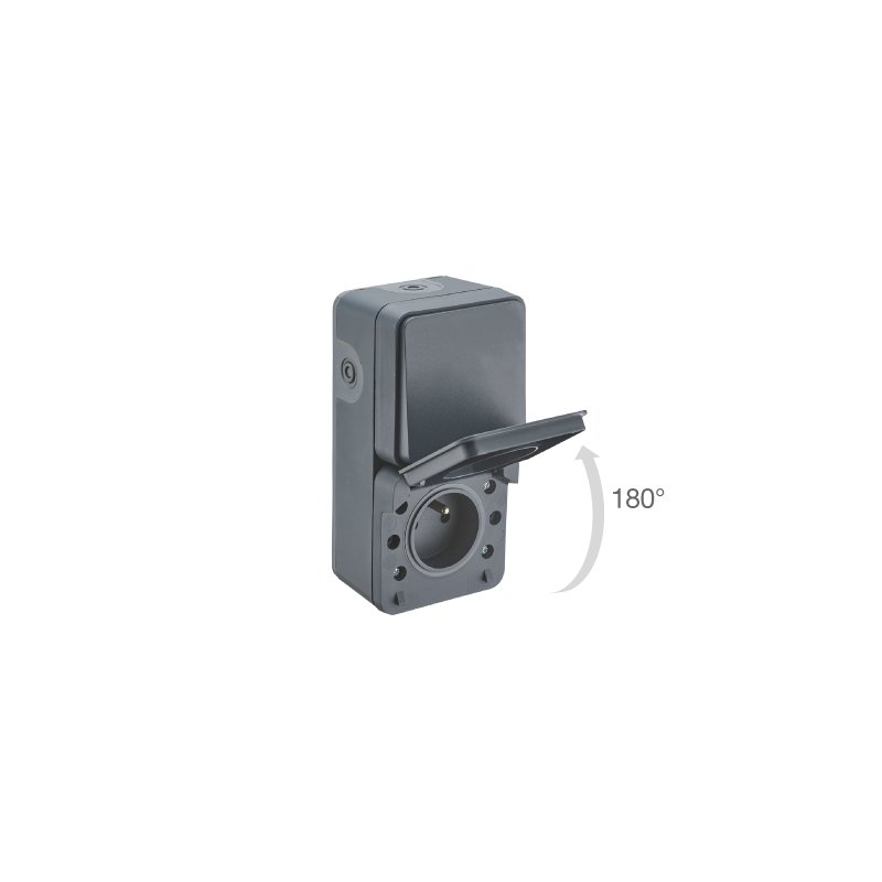 Va et vient avec prise Cyklone Debflex étanche anthracite - 730429 Va et vient avec prise Cyklone Debflex étanche anthracite - 730429