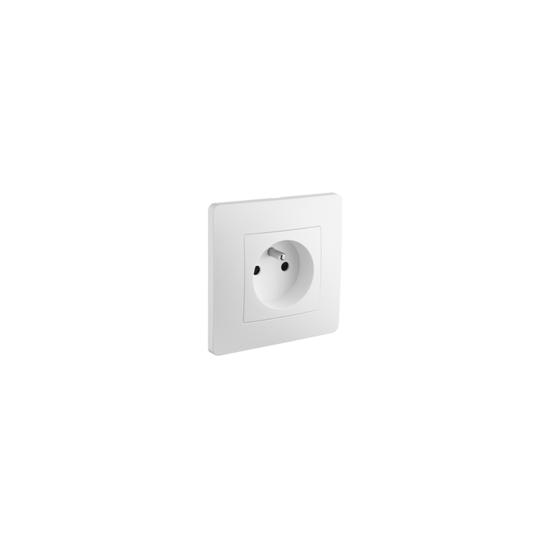 Prise encastrée Caly avec terre blanche pur mat - Debflex 749551
