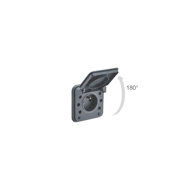Prise encastrée Cyklone étanche avec terre anthracite - Debflex 730432 Prise encastrée Cyklone étanche avec terre anthracite - Debflex 730432