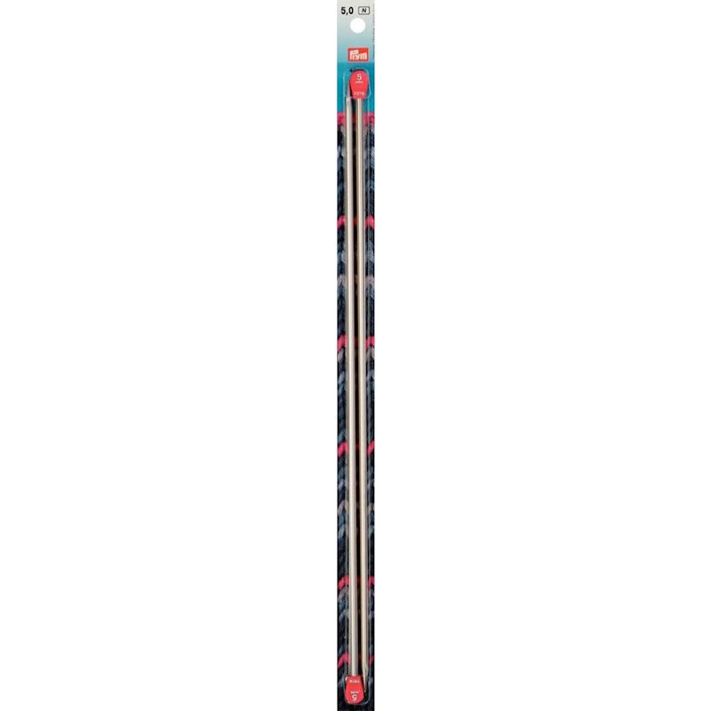 Aiguilles à tricoter 5 mm – 40 cm – Argenté - Prym 191613 Aiguilles à tricoter 5 mm – 40 cm – Argenté - Prym 191613