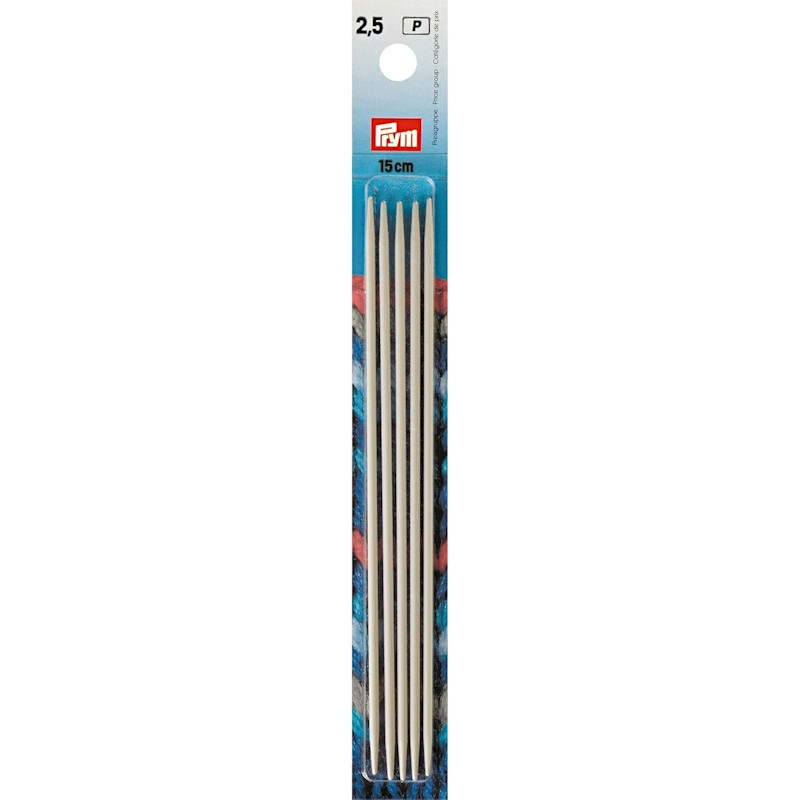 Aiguilles à tricoter Prym 2 pointes 15 cm – 2,50 mm – Gris perle Aiguilles à tricoter Prym 2 pointes 15 cm – 2,50 mm – Gris perle