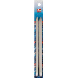 Aiguilles à tricoter Prym 2 pointes 20 cm – 3,50 mm – Gris perle