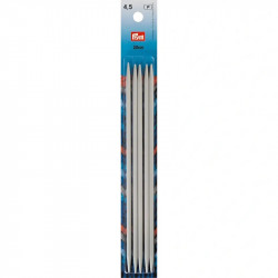 Aiguilles à tricoter Prym 2 pointes 20 cm – 4,50 mm – Gris perle