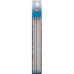 Aiguilles à tricoter Prym 2 pointes 20 cm – 5,00 mm – Gris perle