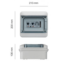 Coffret électrique extérieur étanche Debflex jardin 8 modules - 706667