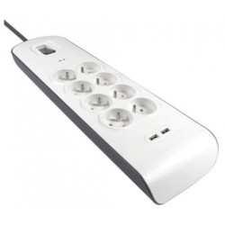 Bloc Belkin 8 prises et 2 USB parafoudre 2 mètres - Debflex 722481